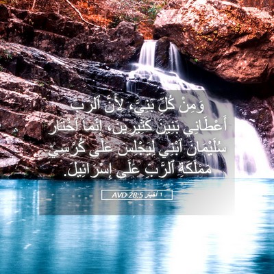 Picture 05 - ١ أخبار 28:5 AVD - وَمِنْ كُلِّ بَنِيَّ، - Bible Verse Picture