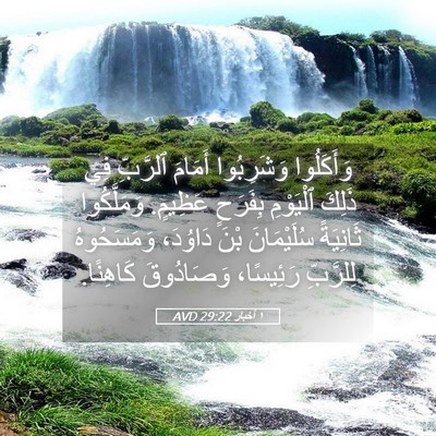 Picture 05 - ١ أخبار 29:22 AVD - وَأَكَلُوا وَشَرِبُوا - Bible Verse Picture