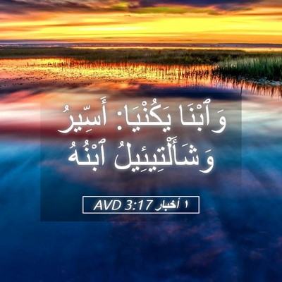 Picture 05 - ١ أخبار 3:17 AVD - وَٱبْنَا يَكُنْيَا: - Bible Verse Picture