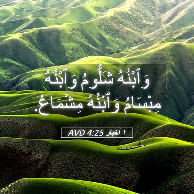Picture 05 - ١ أخبار 4:25 AVD - وَٱبْنُهُ شَلُّومُ - Bible Verse Picture