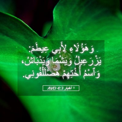 Picture 05 - ١ أخبار 4:3 AVD - وَهَؤُلَاءِ لِأَبِي - Bible Verse Picture