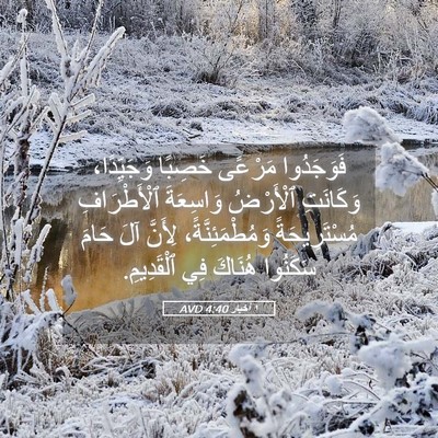 Picture 05 - ١ أخبار 4:40 AVD - فَوَجَدُوا مَرْعًى - Bible Verse Picture