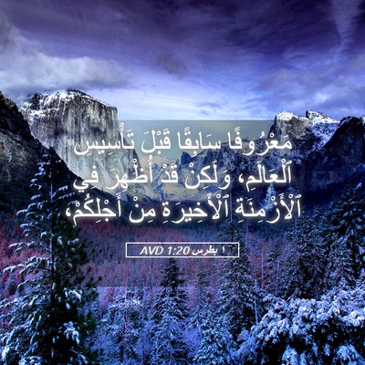 Picture 05 - ١ بطرس 1:20 AVD - مَعْرُوفًا سَابِقًا - Bible Verse Picture
