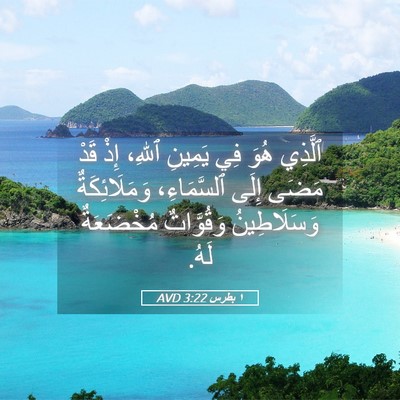 Picture 05 - ١ بطرس 3:22 AVD - ٱلَّذِي هُوَ فِي يَمِينِ - Bible Verse Picture