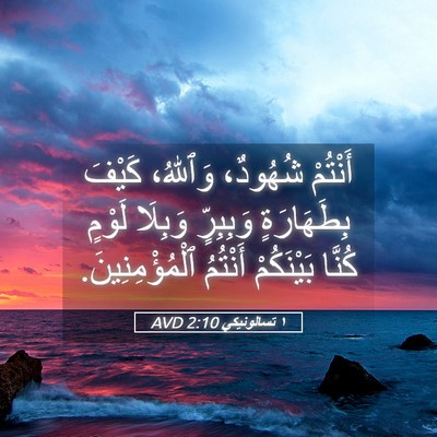 Picture 05 - ١ تسالونيكي 2:10 AVD - أَنْتُمْ شُهُودٌ، - Bible Verse Picture