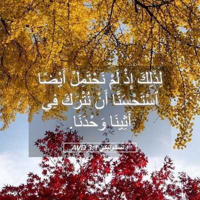 Picture 05 - ١ تسالونيكي 3:1 AVD - لِذَلِكَ إِذْ لَمْ - Bible Verse Picture