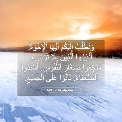 Picture 05 - ١ تسالونيكي 5:14 AVD - وَنَطْلُبُ إِلَيْكُمْ - Bible Verse Picture
