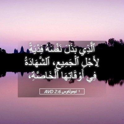 Picture 05 - ١ تيموثاوس 2:6 AVD - ٱلَّذِي بَذَلَ نَفْسَهُ - Bible Verse Picture