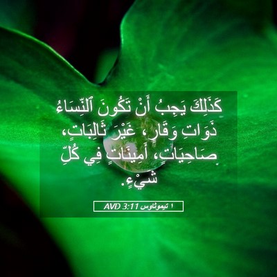 Picture 05 - ١ تيموثاوس 3:11 AVD - كَذَلِكَ يَجِبُ أَنْ - Bible Verse Picture