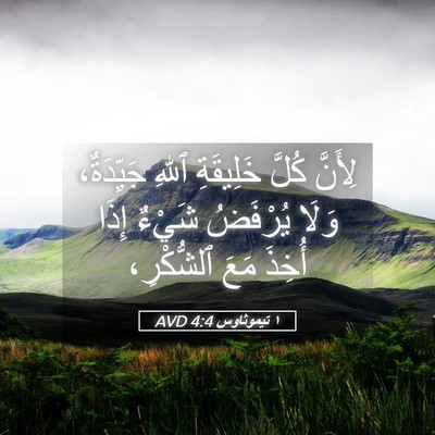 Picture 05 - ١ تيموثاوس 4:4 AVD - لِأَنَّ كُلَّ خَلِيقَةِ - Bible Verse Picture