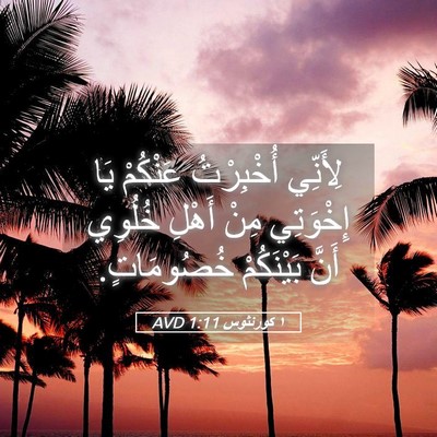 Picture 05 - ١ كورنثوس 1:11 AVD - لِأَنِّي أُخْبِرْتُ - Bible Verse Picture