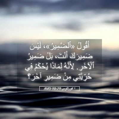 Picture 05 - ١ كورنثوس 10:29 AVD - أَقُولُ «ٱلضَّمِيرُ»، - Bible Verse Picture