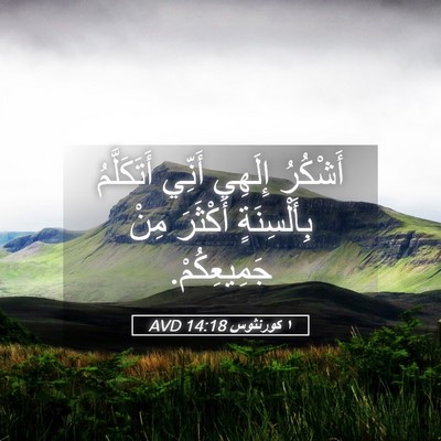 Picture 05 - ١ كورنثوس 14:18 AVD - أَشْكُرُ إِلَهِي أَنِّي - Bible Verse Picture