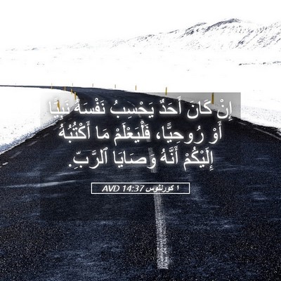 Picture 05 - ١ كورنثوس 14:37 AVD - إِنْ كَانَ أَحَدٌ يَحْسِبُ - Bible Verse Picture