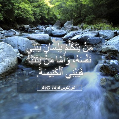 Picture 05 - ١ كورنثوس 14:4 AVD - مَنْ يَتَكَلَّمُ - Bible Verse Picture