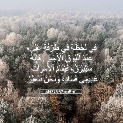 Picture 05 - ١ كورنثوس 15:52 AVD - فِي لَحْظَةٍ فِي طَرْفَةِ - Bible Verse Picture