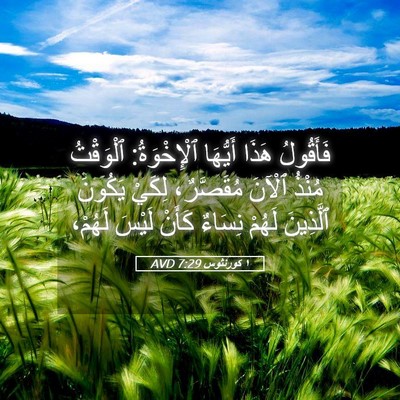 Picture 05 - ١ كورنثوس 7:29 AVD - فَأَقُولُ هَذَا أَيُّهَا - Bible Verse Picture