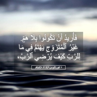 Picture 05 - ١ كورنثوس 7:32 AVD - فَأُرِيدُ أَنْ تَكُونُوا - Bible Verse Picture