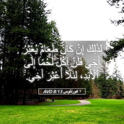 Picture 05 - ١ كورنثوس 8:13 AVD - لِذَلِكَ إِنْ كَانَ - Bible Verse Picture