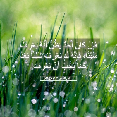 Picture 05 - ١ كورنثوس 8:2 AVD - فَإِنْ كَانَ أَحَدٌ - Bible Verse Picture