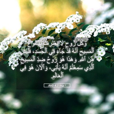 Picture 05 - ١ يوحنَّا 4:3 AVD - وَكُلُّ رُوحٍ لَا - Bible Verse Picture