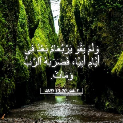 Picture 05 - ٢ أخبار 13:20 AVD - وَلَمْ يَقْوَ يَرُبْعَامُ - Bible Verse Picture