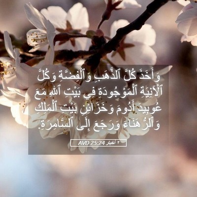 Picture 05 - ٢ أخبار 25:24 AVD - وَأَخَذَ كُلَّ ٱلذَّهَبِ - Bible Verse Picture