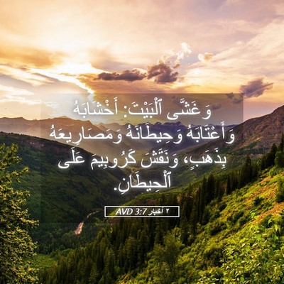 Picture 05 - ٢ أخبار 3:7 AVD - وَغَشَّى ٱلْبَيْتَ: - Bible Verse Picture