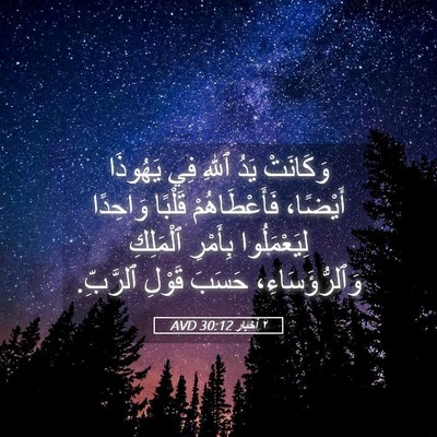 Picture 05 - ٢ أخبار 30:12 AVD - وَكَانَتْ يَدُ ٱللهِ فِي - Bible Verse Picture