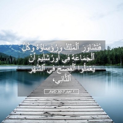 Picture 05 - ٢ أخبار 30:2 AVD - فَتَشَاوَرَ ٱلْمَلِكُ - Bible Verse Picture