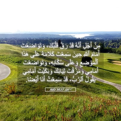 Picture 05 - ٢ أخبار 34:27 AVD - مِنْ أَجْلِ أَنَّهُ قَدْ - Bible Verse Picture