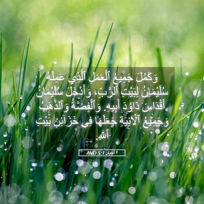 Picture 05 - ٢ أخبار 5:1 AVD - وَكَمُلَ جَمِيعُ - Bible Verse Picture