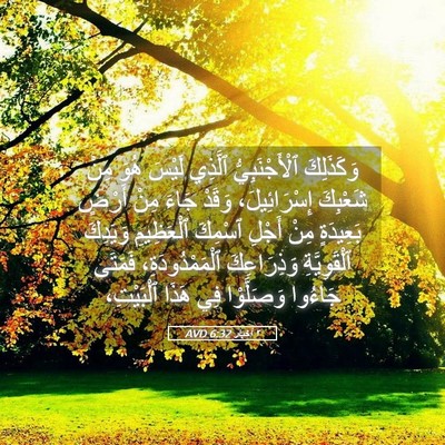 Picture 05 - ٢ أخبار 6:32 AVD - وَكَذَلِكَ ٱلْأَجْنَبِيُّ - Bible Verse Picture
