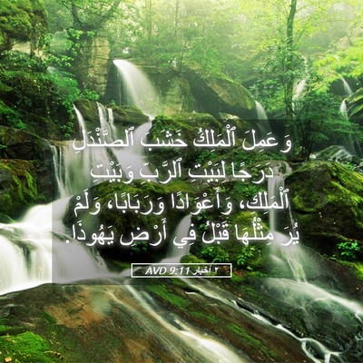 Picture 05 - ٢ أخبار 9:11 AVD - وَعَمِلَ ٱلْمَلِكُ خَشَبَ - Bible Verse Picture