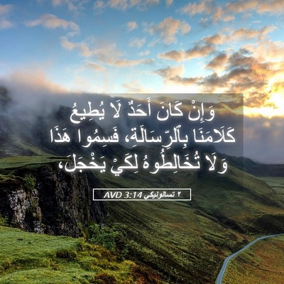 Picture 05 - ٢ تسالونيكي 3:14 AVD - وَإِنْ كَانَ أَحَدٌ لَا - Bible Verse Picture