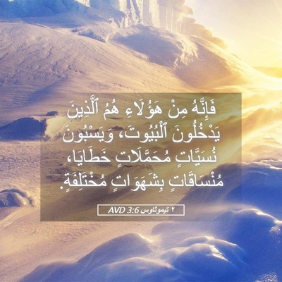 Picture 05 - ٢ تيموثاوس 3:6 AVD - فَإِنَّهُ مِنْ هَؤُلَاءِ - Bible Verse Picture