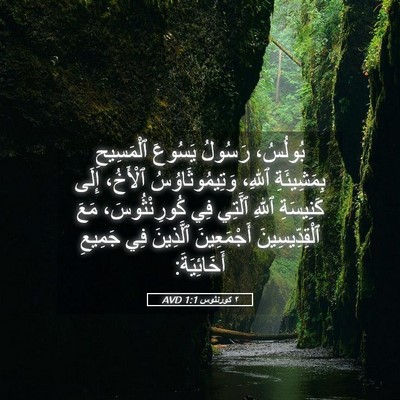 Picture 05 - ٢ كورنثوس 1:1 AVD - بُولُسُ، رَسُولُ يَسُوعَ - Bible Verse Picture