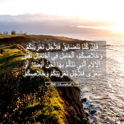 Picture 05 - ٢ كورنثوس 1:6 AVD - فَإِنْ كُنَّا نَتَضَايَقُ - Bible Verse Picture