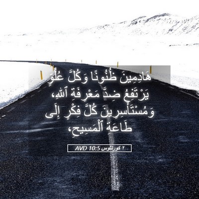 Picture 05 - ٢ كورنثوس 10:5 AVD - هَادِمِينَ ظُنُونًا - Bible Verse Picture