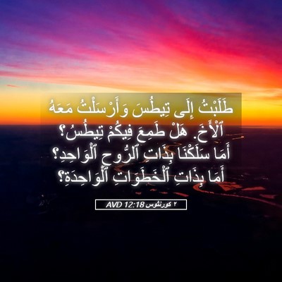 Picture 05 - ٢ كورنثوس 12:18 AVD - طَلَبْتُ إِلَى تِيطُسَ - Bible Verse Picture