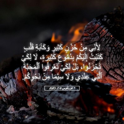 Picture 05 - ٢ كورنثوس 2:4 AVD - لِأَنِّي مِنْ حُزْنٍ - Bible Verse Picture