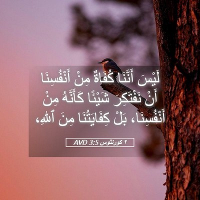 Picture 05 - ٢ كورنثوس 3:5 AVD - لَيْسَ أَنَّنَا كُفَاةٌ - Bible Verse Picture