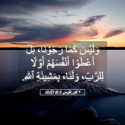 Picture 05 - ٢ كورنثوس 8:5 AVD - وَلَيْسَ كَمَا رَجَوْنَا، - Bible Verse Picture