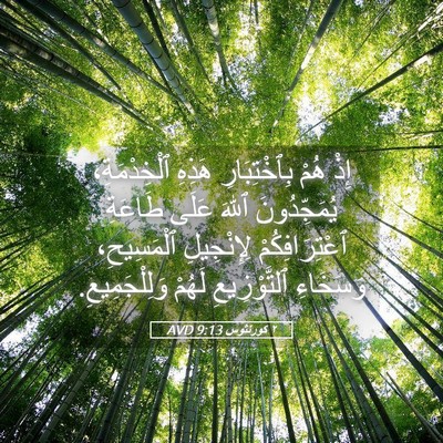 Picture 05 - ٢ كورنثوس 9:13 AVD - إِذْ هُمْ بِٱخْتِبَارِ - Bible Verse Picture