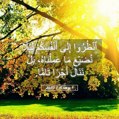Picture 05 - ٢ يوحنَّا 1:8 AVD - ٱنْظُرُوا إِلَى - Bible Verse Picture