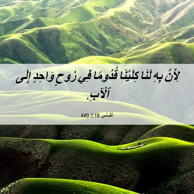 Picture 06 - أفَسُس 2:18 AVD - لِأَنَّ بِهِ لَنَا - Bible Verse Picture