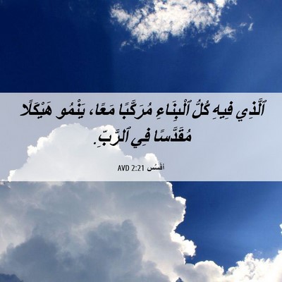 Picture 06 - أفَسُس 2:21 AVD - ٱلَّذِي فِيهِ كُلُّ - Bible Verse Picture