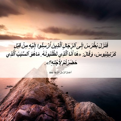 Picture 06 - أَعْمَالُ ٱلرُّسُلِ 10:21 AVD - فَنَزَلَ بُطْرُسُ إِلَى - Bible Verse Picture