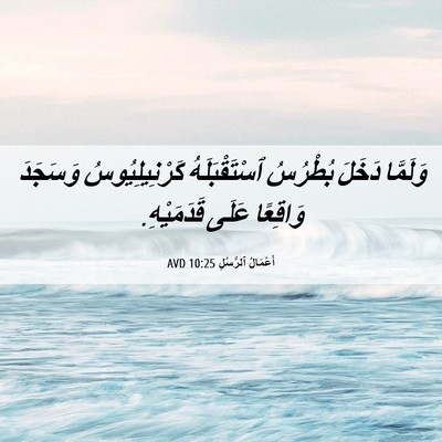 Picture 06 - أَعْمَالُ ٱلرُّسُلِ 10:25 AVD - وَلَمَّا دَخَلَ بُطْرُسُ - Bible Verse Picture