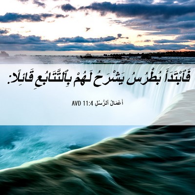 Picture 06 - أَعْمَالُ ٱلرُّسُلِ 11:4 AVD - فَٱبْتَدَأَ بُطْرُسُ - Bible Verse Picture
